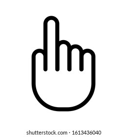 touch screen icon. with hand on white background. editable vector illustration