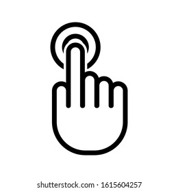 touch screen icon. with hand on white background. editable vector illustration