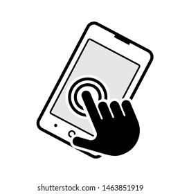Touch Screen Icon. Illustration to Operate Smartphone As A Simple Vector Sign & Trendy Symbol for Design,  Websites, Presentation or Mobile Application. 