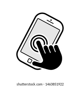 Touch Screen Icon. Illustration to Operate Smartphone As A Simple Vector Sign & Trendy Symbol for Design,  Websites, Presentation or Mobile Application. 