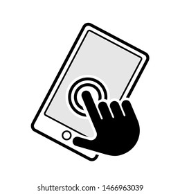 Touch Screen Icon. Illustration to Operate Smartphone As A Simple Vector Sign & Trendy Symbol for Design,  Websites, Presentation or Mobile Application. 