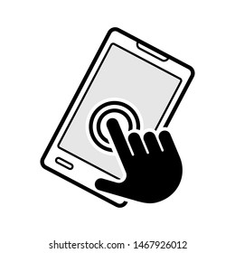 
Touch Screen Icon. Illustration to Operate Smartphone As A Simple Vector Sign & Trendy Symbol for Design,  Websites, Presentation or Mobile Application