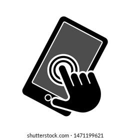 Touch Screen Icon. Illustration to Operate Smartphone As A Simple Vector Sign & Trendy Symbol for Design,  Websites, Presentation or Mobile Application. 