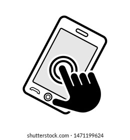 Touch Screen Icon. Illustration to Operate Smartphone As A Simple Vector Sign & Trendy Symbol for Design,  Websites, Presentation or Mobile Application. 