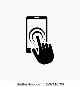 Touch Screen Icon. Illustration to Operate Smartphone As A Simple Vector Sign & Trendy Symbol for Design,  Websites, Presentation or Mobile Application. 