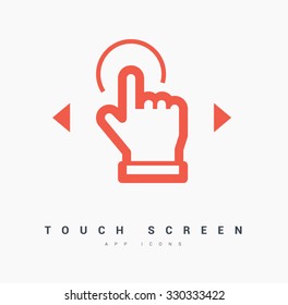 Touch screen icon. Isolated minimal single flat icon in color. One of a set of linear web icons. Line vector icon for websites and mobile minimalistic flat design.