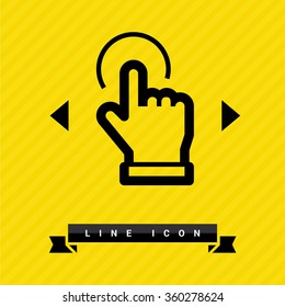 Touch screen icon. Isolated minimal single flat icon in black and white colors. Line vector icon for websites and mobile minimalistic flat design.