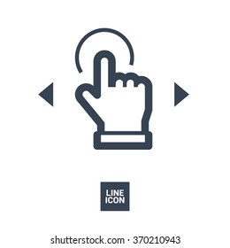 Touch screen icon. Isolated minimal single flat icon. Line vector icon for websites and mobile minimalistic flat design.