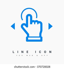 Touch screen icon. Isolated minimal single flat icon. Line vector icon for websites and mobile minimalistic flat design.