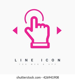 Touch screen icon. Isolated minimal single flat icon. Line vector icon for websites and mobile minimalistic flat design.