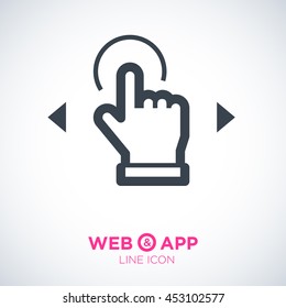 Touch screen icon. Isolated minimal single flat icon. Line vector icon for websites and mobile minimalistic flat design.