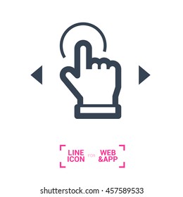 Touch screen icon. Isolated minimal single flat icon. Line vector icon for websites and mobile minimalistic flat design.