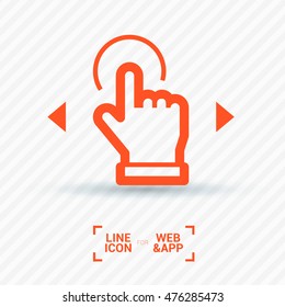 Touch screen icon. Isolated minimal single flat icon. Line vector icon for websites and mobile minimalistic flat design.