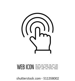 Touch screen icon. Isolated minimal single flat icon. Line vector icon for websites and mobile minimalistic flat design.
