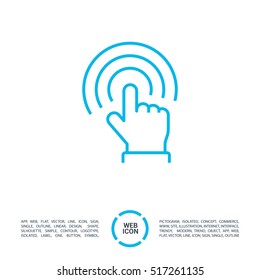 Touch screen icon. Isolated minimal single flat icon. Line vector icon for websites and mobile minimalistic flat design.