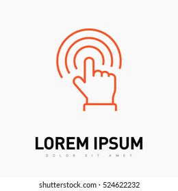 Touch screen icon. Isolated minimal single flat icon. Line vector icon for websites and mobile minimalistic flat design.