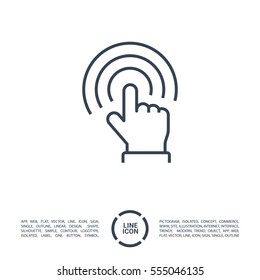 Touch screen icon. Isolated minimal single flat icon. Line vector icon for websites and mobile minimalistic flat design.
