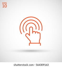 Touch screen icon. Isolated minimal single flat icon. Line vector icon for websites and mobile minimalistic flat design.