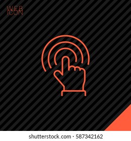 Touch screen icon. Isolated minimal single flat icon. Line vector icon for websites and mobile minimalistic flat design.