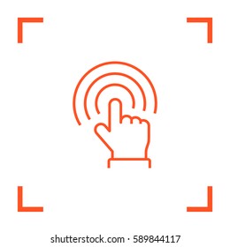 Touch screen icon. Isolated minimal single flat icon. Line vector icon for websites and mobile minimalistic flat design.