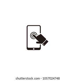 Touch screen icon isolated on a white background