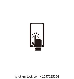 Touch screen icon isolated on a white background