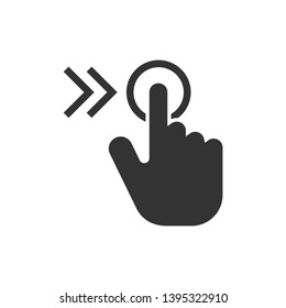 Touch Screen Icon. Right Direction Gesture.  Swipe Illustration. Applied as Trendy Symbol for Design Elements, Websites, Presentation and Application - Vector.