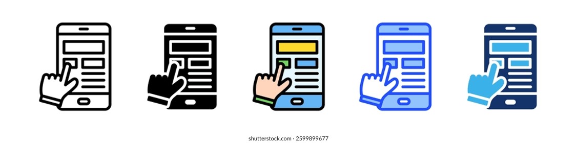 Touch Screen Icon Set With Multiple Style Collection