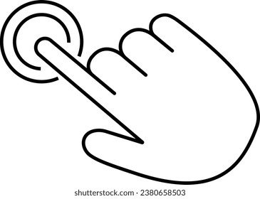 Icono de la pantalla táctil. Señales y símbolos móviles.