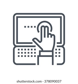 Touch screen icon suitable for info graphics, websites and print media and  interfaces. Line vector icon.
