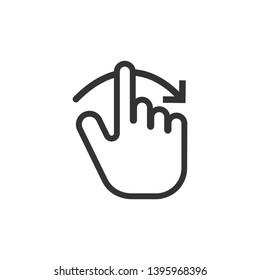 Touch Screen Icon - Swipe Gesture Illustration Presented in Line Art Style As A Simple Vector Sign & Trendy Symbol for Design and Websites, Presentation or Mobile Application.
