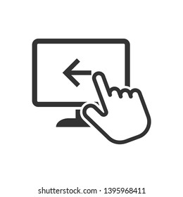 Touch Screen Icon - Swipe Gesture Illustration Presented in Line Art Style As A Simple Vector Sign & Trendy Symbol for Design and Websites, Presentation or Mobile Application.