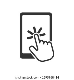Touch Screen Icon - Swipe Gesture Illustration Presented in Line Art Style As A Simple Vector Sign & Trendy Symbol for Design and Websites, Presentation or Mobile Application.