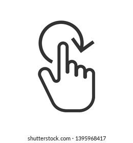 Touch Screen Icon - Swipe Gesture Illustration Presented in Line Art Style As A Simple Vector Sign & Trendy Symbol for Design and Websites, Presentation or Mobile Application.