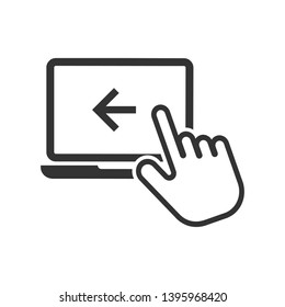 Touch Screen Icon - Swipe Gesture Illustration Presented in Line Art Style As A Simple Vector Sign & Trendy Symbol for Design and Websites, Presentation or Mobile Application.