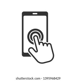 Touch Screen Icon - Swipe Gesture Illustration Presented in Line Art Style As A Simple Vector Sign & Trendy Symbol for Design and Websites, Presentation or Mobile Application.