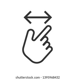 Touch Screen Icon - Swipe Gesture Illustration Presented in Line Art Style As A Simple Vector Sign & Trendy Symbol for Design and Websites, Presentation or Mobile Application.