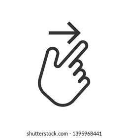Touch Screen Icon - Swipe Gesture Illustration Presented in Line Art Style As A Simple Vector Sign & Trendy Symbol for Design and Websites, Presentation or Mobile Application.
