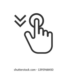Touch Screen Icon - Swipe Gesture Illustration Presented in Line Art Style As A Simple Vector Sign & Trendy Symbol for Design and Websites, Presentation or Mobile Application.