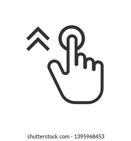 Touch Screen Icon - Swipe Gesture Illustration Presented in Line Art Style As A Simple Vector Sign & Trendy Symbol for Design and Websites, Presentation or Mobile Application.