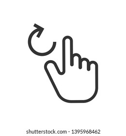 Touch Screen Icon - Swipe Gesture Illustration Presented in Line Art Style As A Simple Vector Sign & Trendy Symbol for Design and Websites, Presentation or Mobile Application.