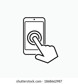 Touch Screen Icon. Symbol to Operate Gadget  - Vector Logo Template.