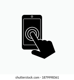 Touch Screen Icon. Symbol to Operate Gadget  - Vector Logo Template.
