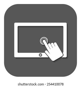 The touch screen icon. Tablet symbol. Flat Vector illustration. Button
