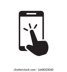 Tippen Sie auf das Bildschirmsymbol im trendigen Flachstil. Grafik der Vektorillustration. Geeignet für Website-Design, Logo, App und i. EPS10.