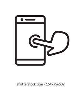 Touch screen icon in trendy outline style design. Vector graphic illustration. Suitable for website design, logo, app, and ui. Editable vector stroke. EPS 10.