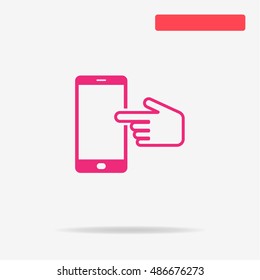 Touch screen icon. Vector concept illustration for design.