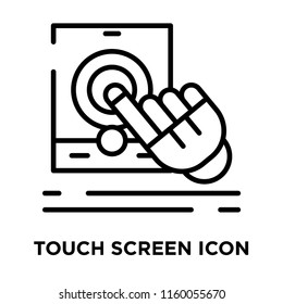 Touch screen icon vector isolated on white background, Touch screen transparent sign , line symbol or linear element design in outline style
