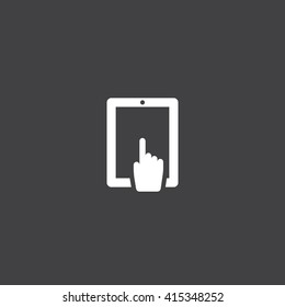 touch screen icon vector, solid illustration, pictogram isolated on black