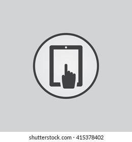 touch screen icon vector, solid illustration, pictogram isolated on gray